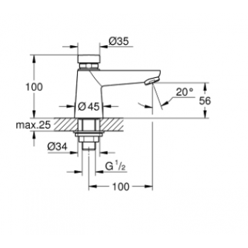 Grohe Euroeco Cosmopolitan T Rubinetto con autochiusura a tempo 36265000
