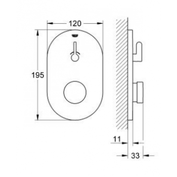 Grohe Eurosmart Cosmopolitan T Miscelatore per doccia con autochiusura a tempo e limitatore di temperatura regolabile 36321000