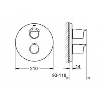 Grohe Grohtherm 2000 Miscelatore termostatico per vasca-doccia o doccia con deviatore a 2 vie 19355001