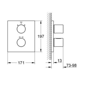 Grohe Grohtherm 3000 Cosmopolitan Miscelatore termostatico per vasca-doccia o doccia con deviatore a 2 vie 19567000