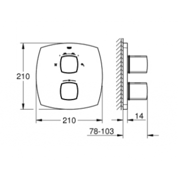 Grohe Grandera Miscelatore termostatico per doccia con deviatore a 2 vie 19937000
