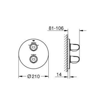 Grohe Grohtherm 1000 New Miscelatore termostatico per vasca-doccia con deviatore a 2 vie 19986000