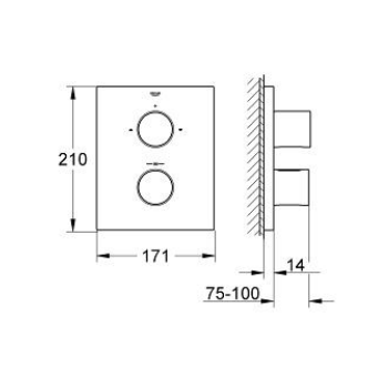 Grohe Grohtherm F Miscelatore termostatico con deviatore a 2 vie 27618000
