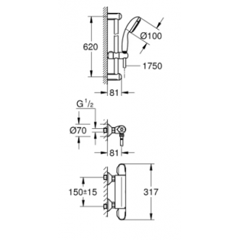 Grohe Grohtherm 1000 New Miscelatore termostatico per doccia 34151004