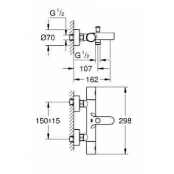 Grohe Grohtherm 1000 Cosmopolitan M Miscelatore termostatico per vasca-doccia 34215002
