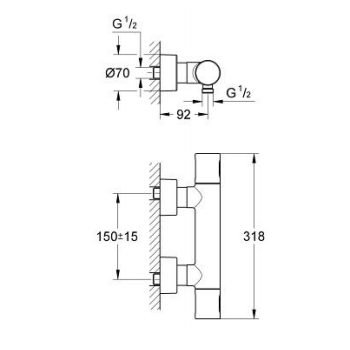 Grohe Grohtherm 3000 Cosmopolitan Miscelatore termostatico per doccia 34274000