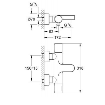 Grohe Grohtherm 3000 Cosmopolitan Miscelatore termostatico per vasca-doccia 34276000