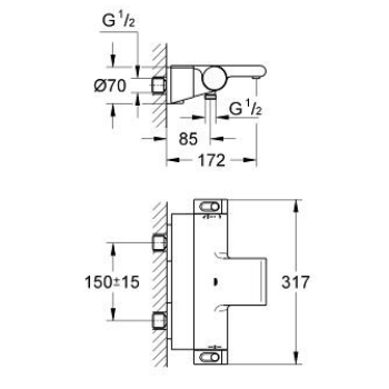 Grohe Grohtherm 2000 Miscelatore termostatico per vasca-doccia 34464001
