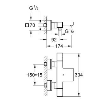 Grohe Grohtherm Cube Miscelatore termostatico per vasca-doccia 34497000