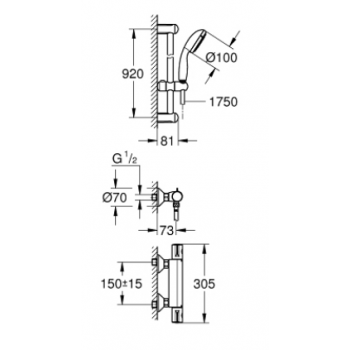 Grohe Grohtherm 800 Miscelatore termostatico per doccia 34566001