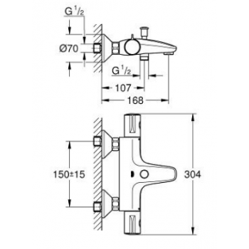 Grohe Grohtherm 800 Miscelatore termostatico per vasca-doccia 34567000
