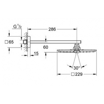 Grohe Rainshower Allure 230 Set soffione doccia a parete sporgenza 286 mm, 1 getto 26064000