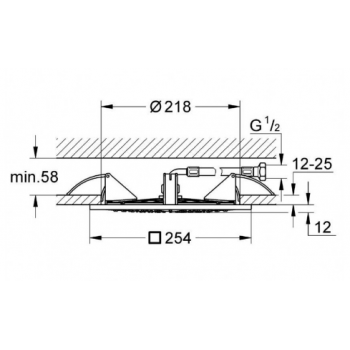 Grohe Rainshower F-Series 10″ 254 x 254 Soffione doccia ad incasso 27467000