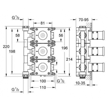 Grohe Rapido C Rubinetto da incasso triplo 35031000