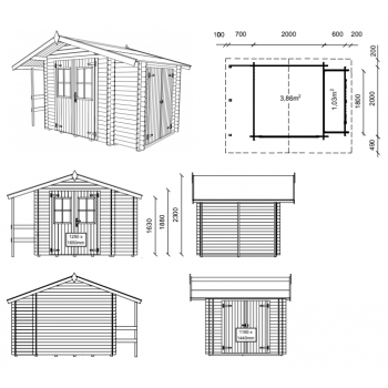 Casetta Londra Blockhouse in legno