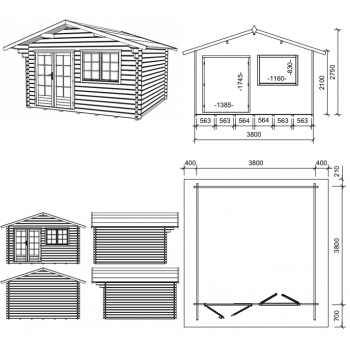 Casetta Barcelona in legno 431393