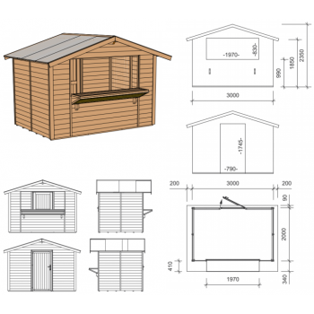 Chiosco 3020 in legno 59652080
