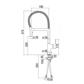 Nobili miscelatore lavello cucina con molla orientabile YPSILON MP120300CR