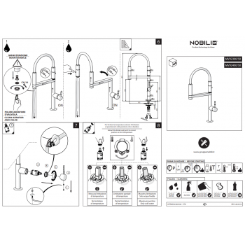 Nobili miscelatore lavello cucina con molla Move MV92300/50CR