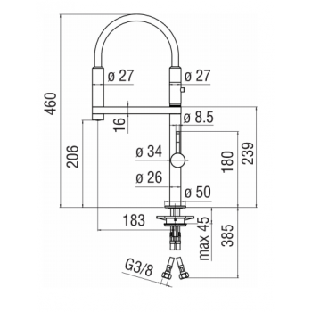 Nobili miscelatore lavello cucina con guaina Move MV92400/50CR