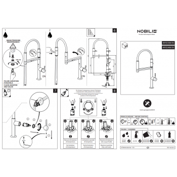 Nobili miscelatore lavello cucina con guaina Move MV92400/50CR