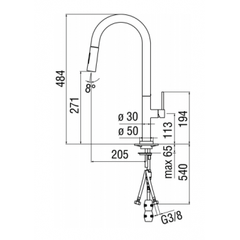 Nobili miscelatore lavello cucina con doccia estraibile pull down Pop PO108137CR