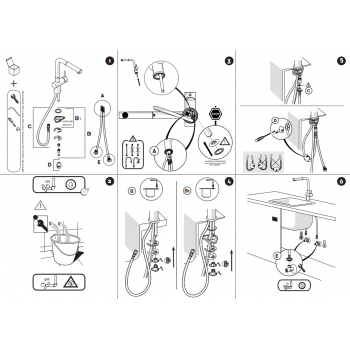 Nobili miscelatore lavello cucina con doccia estraibile, doccetta monogetto diam. 28 Live LV00117CR