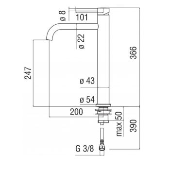 Nobili miscelatore monoforo lavello cucina per bacinella Live LV00713CR