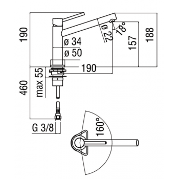 Nobili mischer monoloch Spüle Küche und becken Live LV00713CR