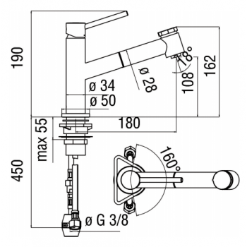 Nobili mischer Spüle Küche Acquerelli AQ93113/1CR