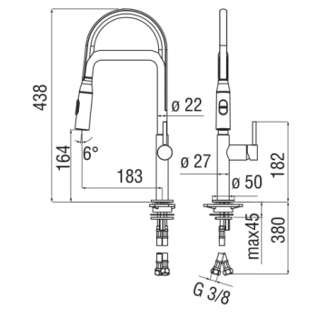 Nobili mischer Spüle Küche Acquerelli AQ93113CR