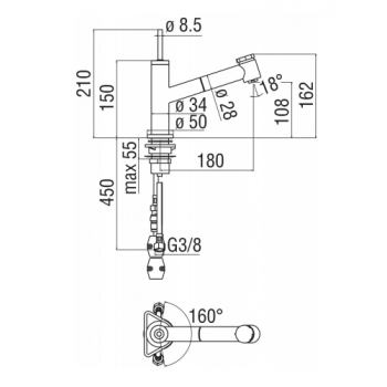Nobili mischer Spüle Küche Acquerelli Joystick AJ93113/1CR