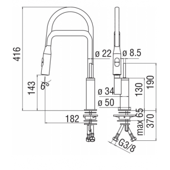 Nobili mischer Spüle Küche Acquerelli Joystick AJ93113CR