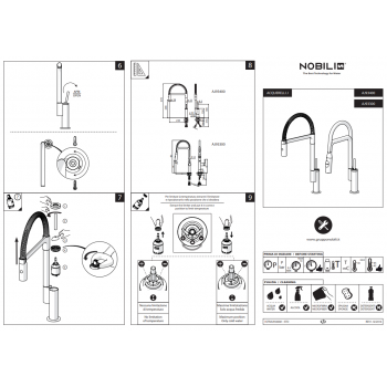 Nobili miscelatore lavello cucina canna con guaina Acquerelli Joystick AJ93300CR