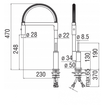 Nobili mischer Spüle Küche Acquerelli Joystick AJ93300CR