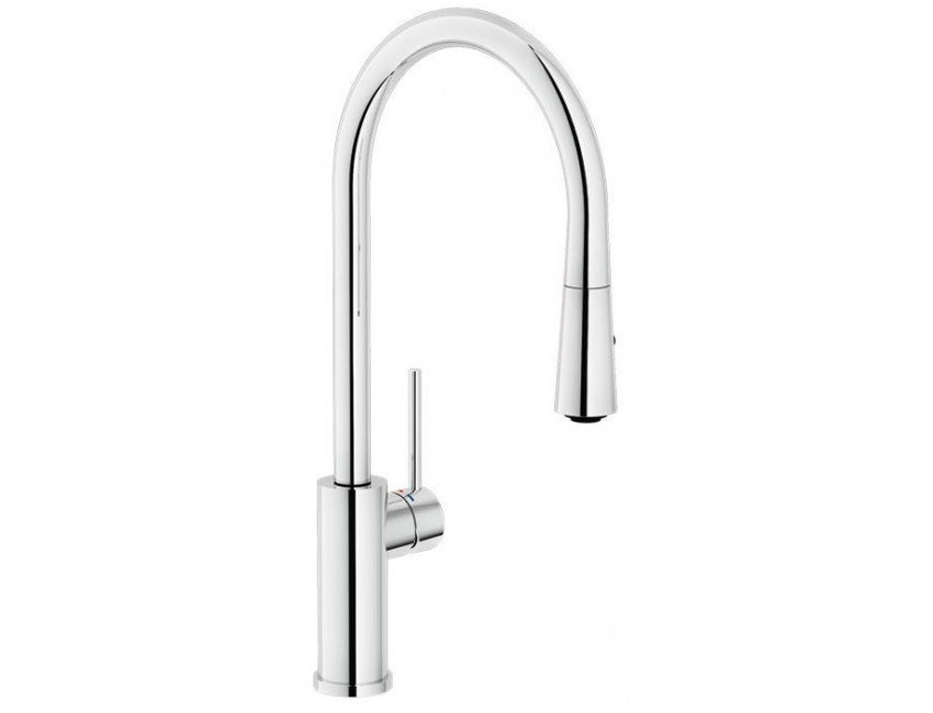 Nobili miscelatore lavello cucina, doccia estraibile likid senza led Web WB00117/2CR