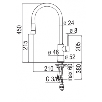Nobili miscelatore lavello cucina, doccia estraibile likid senza led Web WB00117/2CR