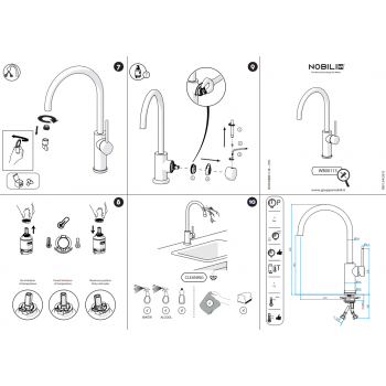 Nobili miscelatore lavello cucina con canna girevole Web WB00113CR