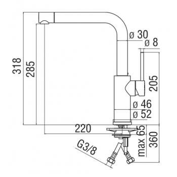 Nobili miscelatore lavello cucina con canna diam. 30 girevole ad L Web WB00123CR