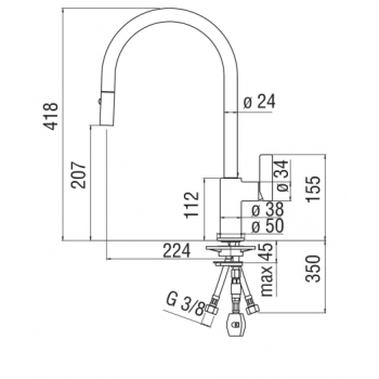 Nobili mischer Spüle Küche Flag FL96113CR