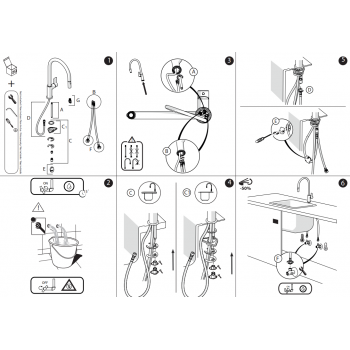 Nobili miscelatore lavello cucina con stamapato cartuccia Ø28 e doccia estraibile 2 getti Flag FL96137CR