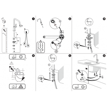 Nobili miscelatore lavello cucina con stampato cartuccia Ø28 e canna girevole a due pieghe Flag FL96123CR