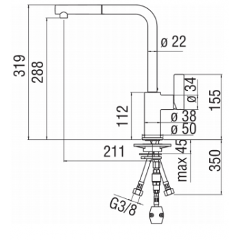 Nobili mischer Spüle Küche Flag FL96127CR