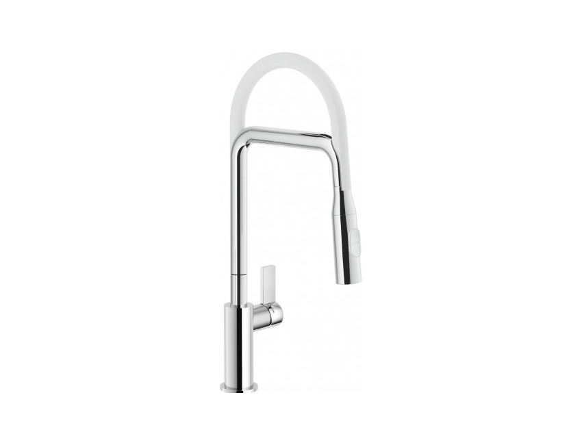 Nobili miscelatore lavello cucina con guaina e doccia a 2 getti Flag FL96400CR