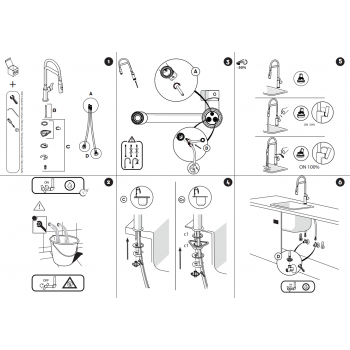 Nobili miscelatore lavello cucina con guaina e doccia a 2 getti Flag FL96400CR