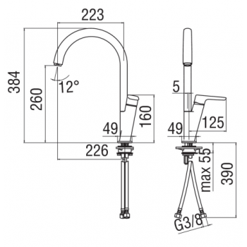 Nobili mischer Spüle Küche Flag FL96133CR