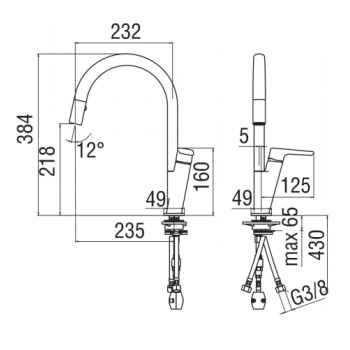 Nobili mischer monoloch Spüle Küche Acquaviva VV103113CR