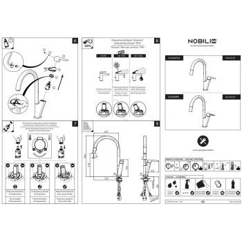 Nobili miscelatore monoforo lavello cucina con doccia estraibile Acquaviva VV103127CR