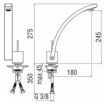 Nobili mischer monoloch Spüle Küche Acquaviva VV103113CR