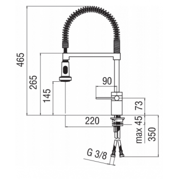Nobili miscelatore lavello cucina con doccia a 2 getti pull down Cube CB00700/3CR